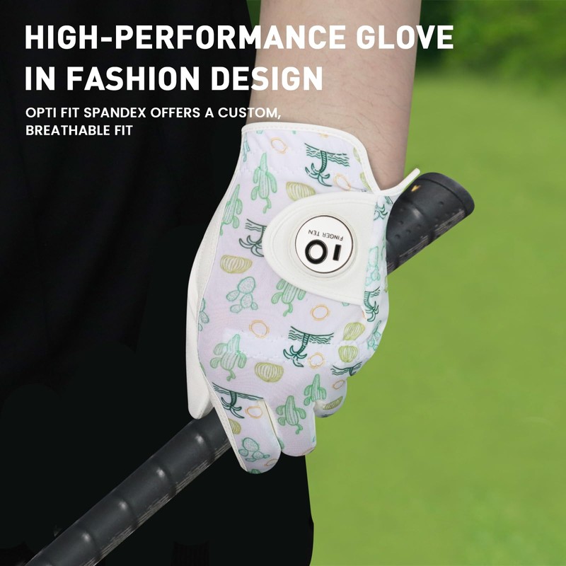 FINGER TEN Golf Gloves Men's Left Right Hand Leather with