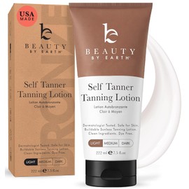 Beauty by Earth- Loción autobronceadora bronceadora - Con ingredientes naturales y orgánicos Loción bronceadora sin sol no tóxica