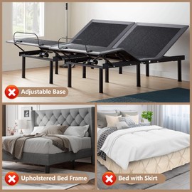 DELLAN Mattress Slide Stopper, Non-Slip Gripper Retainer Bar, Mattress Holder for 1.5"x 2.9" Metal Bed Frame to Prevent Sliding (4 Pack), Regular, Black