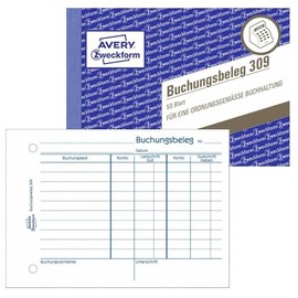 Avery-Zweckform 309 Voucher (A6 Landscape, microperforated, 50 Sheets) white