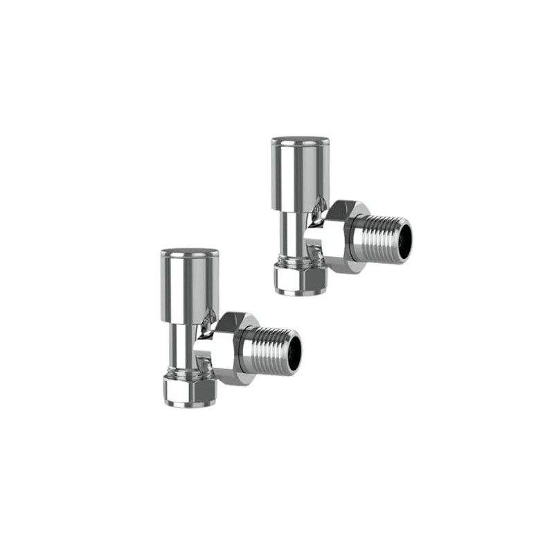 Plumb Bliss Modern Chrome Angled Radiator Valves (15mm x 1/2")