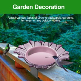 Abizarch Hummingbird Feeder Plastic Bird Feeder Easy Refill Wide Mouth Wild Bird Feeder with Adjustable C-Clamp Stand for Outside Garden Backyard Balcony ZHAZHAMO(Purple)