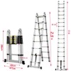 2.5M+2.5M(5M/16.5Ft) Telescopic Ladder Household Ladders,Aluminum Telescoping Extension Ladder A-Frame Lightweight