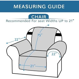H.VERSAILTEX Chair Slipcover Reversible Chair Cover Water Resistant Washable Chair Cover Non-Slip Fabric Furniture Protector with Elastic Strap for Pets(Armchair, Pale Oak)