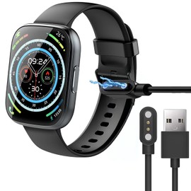 Compatible with Puqo Smart Watch Charger, Lamshaw Magnetic Replacement Charger Compatible with Puqo T80 1.95" Smart Watch (Black+Black)