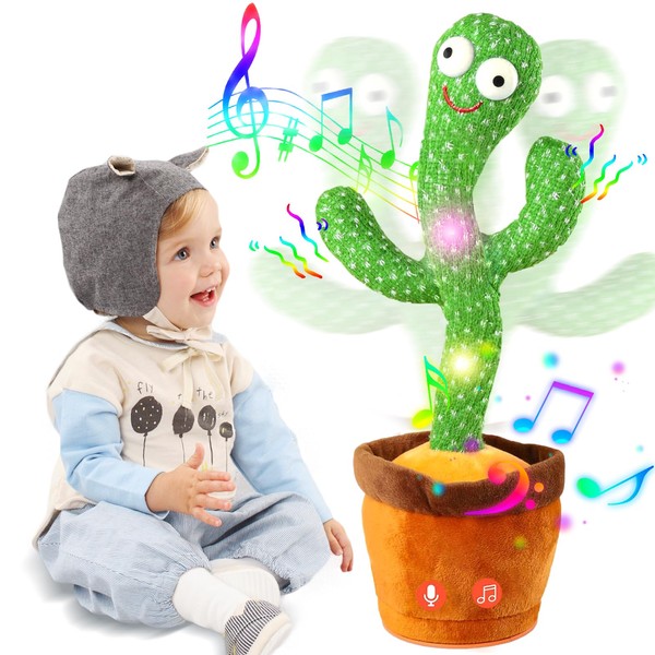 Abcrand Dancing Talking Cactus Baby Toy, Talking Mimicking Recording Toy