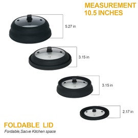 Microwave Splatter Cover Microwave Cover for Food 11.8 Inch Collapsible Glass Microwave Cover with Handle Silicone Microwave Splatter Cover for Home Kitchen (Grey)