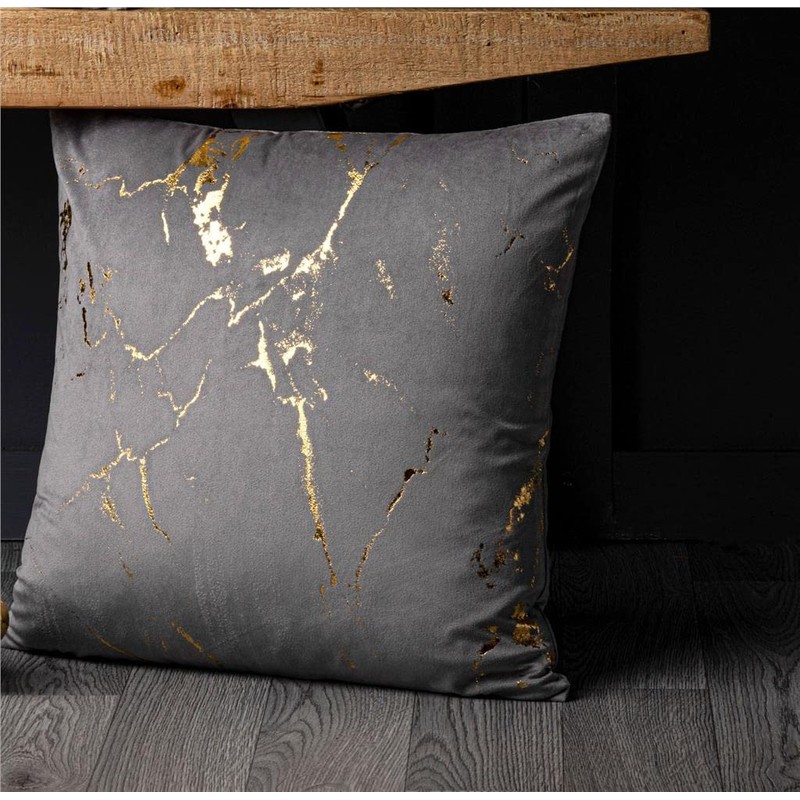 Red Rainbow 4 Pack Gold Metallic Velvet Cushion Covers Marble