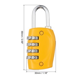 PATIKIL Combination Lock, 4 Digit Outdoor Padlock Waterproof Locker Lock for Luggage Suitcase, Gym Locker, Fence, Filing Cabinets, Toolbox, Gate, Yellow