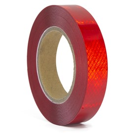 XFXIA Reflective Tape, Waterproof Self Adhesive Dot Reflective Tape Outdoor Safety Caution Reflector for Trailers, Bikes, Cars（Red, 1 Inch x 65 Feet）