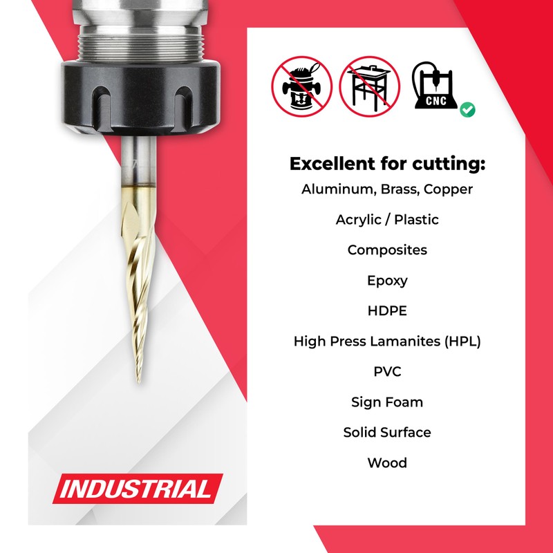 Amana Tool Up Cut Spiral CNC Router Bits for 2D/3D