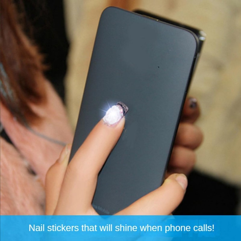 Haptufer 5Pcs NFC Flash Nail Sticker LED Bare Chip Intelligent