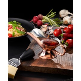 Copper Handmade Gravy Boat, Sauce Boat for gravy, Salad Dressings, Thanksgiving Decor, 4.2 Oz Traditional Design