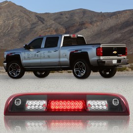 High Mount Stop Third Brake Light, Compatible with 2014-2018 Chevy Silverado/GMC Sierra 1500 2500HD 3500HD Third Center Cargo Rear LED 3rd Brake Light Bar Taillight (Red)