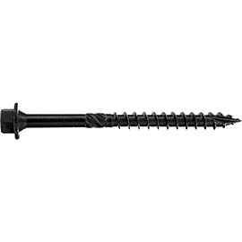 #14 X 2-1/2" Heavy Duty Black Timber/Log/Landscaping Wood Screws - Exterior Coated Heavy Duty Screws ~50 Screw Count - Heavy Duty Black Log Wood Screws
