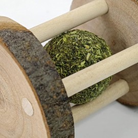 BWESOO Hamster Rabbit Chew Toy Natural Wooden Play Toy, Wood Teeth Grinding Toy with Bell for Parrot, Rabbit, Chinchilla, Guinea Pig, Hamster Small Animals Toys for Pet Supplies