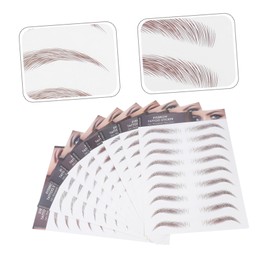 WOONEKY 6d Realistic Eyebrow Stickers Brown Waterproof Temporary Brow Set for Women