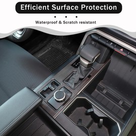 HIRUFAIT Gear Shift Panel Cover Trim for Toyot@ Tundra 2022-2025 / Toyot@ Sequoia 2023-2025 Accessories, ABS Center Console Gear Shift Decorative Panel, with 4WD (Oak Grain)