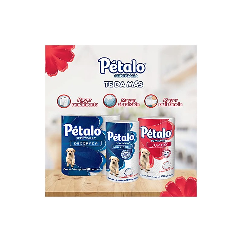 Pétalo Jumbo Multicorte Servitoalla, 1 Rollo De 230 Hojas Dobles