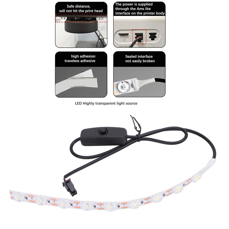 3D Printer LED Light Strip for Bambu Lab A1 Mini,