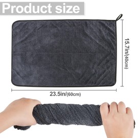 FGen Shiny Bath Drying Cloth, 40 x 60 cm Shower Cubicle Wipes Original Microfibre Drying Cloth, Microfibre Cleaning Cloth, Thickened Magic Cleaning Cloth, Car Glass, Reusable, Pack of 2