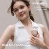 SULVGO Mini Bladeless Clip-On Fan with LED Light, White