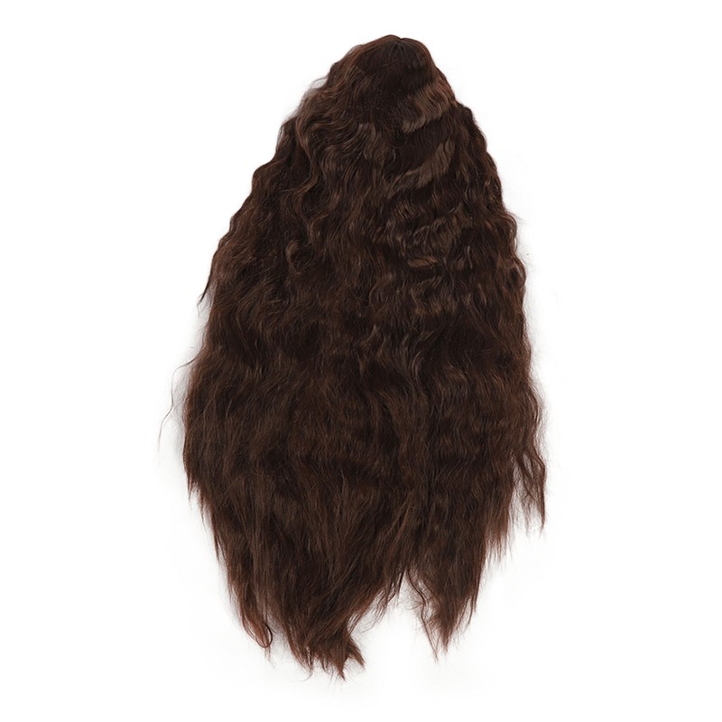 Women Long Brown Wavy Wig Heat Resistant Soft Fluffy Brown