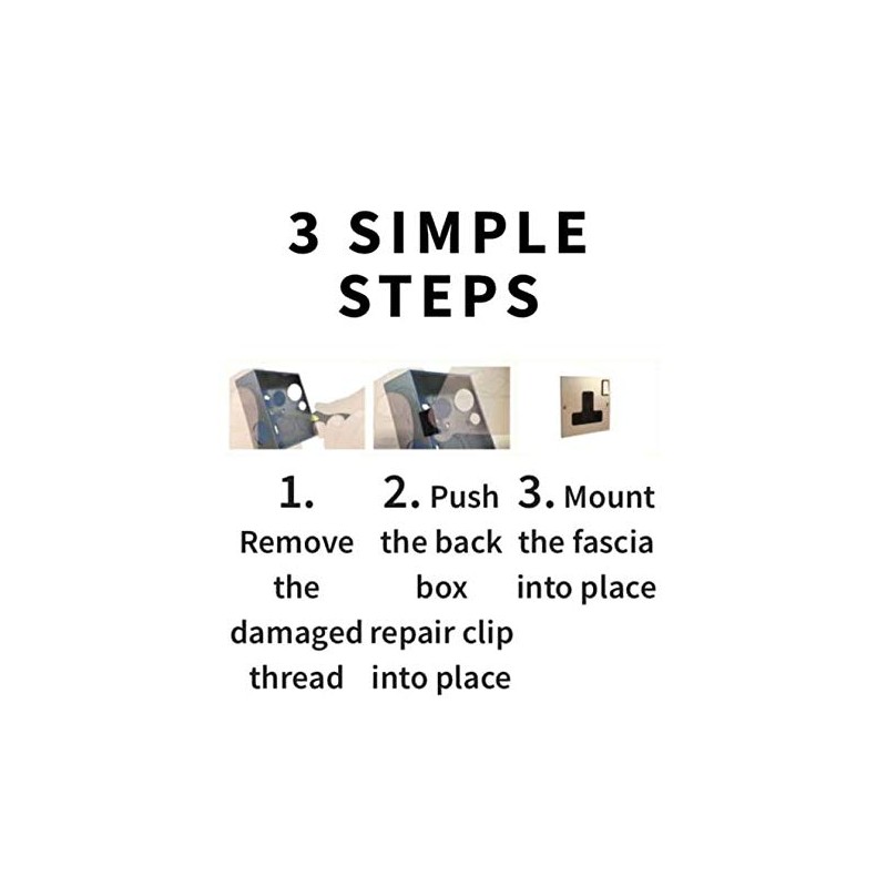 x2 Back Box Repair Clips Replace Damaged Threads or Lugs