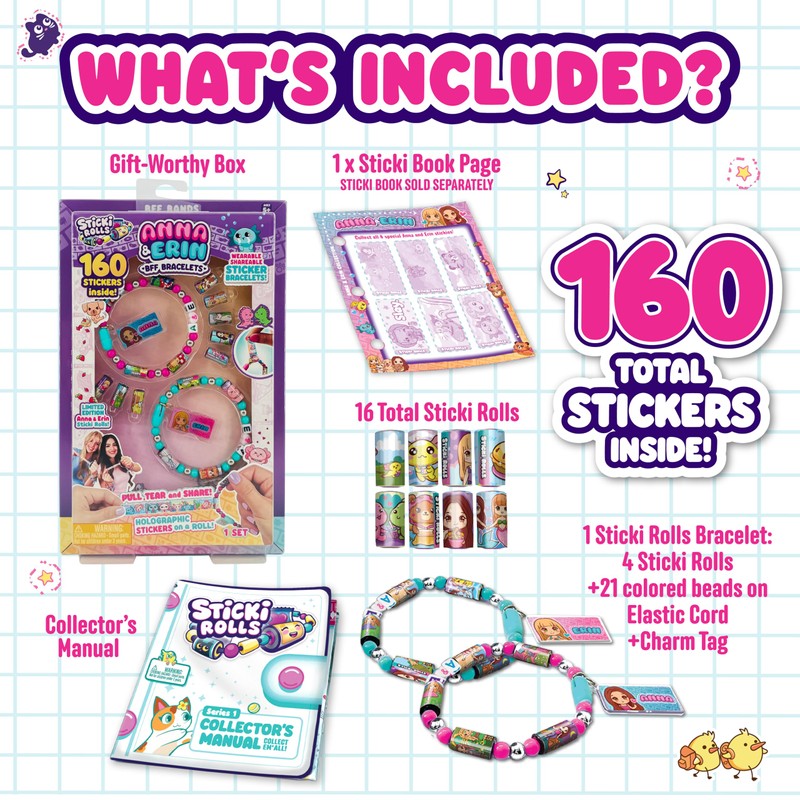 Sticki Rolls Anna & Erin BFF Pack – The Original