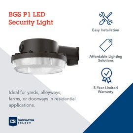Lithonia Lighting BGS P1 40K 120 PE DDB M2 Outdoor LED 4000K Photocell Security Light, Dark Bronze