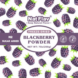 NAT FLAV Freeze Dried Blackberry Powder – 100% Natural, No Added Sugar, No Additives | 7oz | Vibrant Superfood for Smoothies, Baking & Natural Coloring