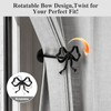 Tocemei 2 Pack Black Bow Curtain Holdbacks, Modern Matte Metal