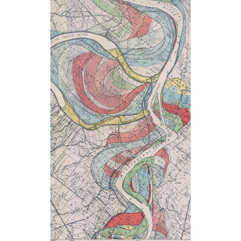 1944 Fisk Mississippi Meander Map Ancient River Bed Sheet 14