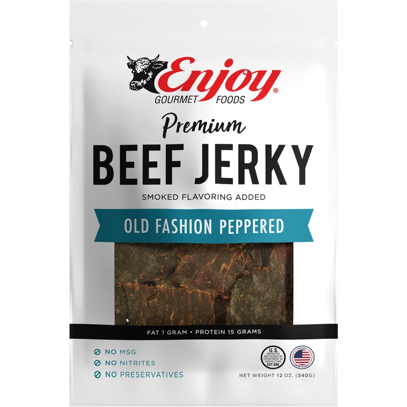 Enjoy Beef Jerky Old Fashion Peppered | 12 oz (Pack