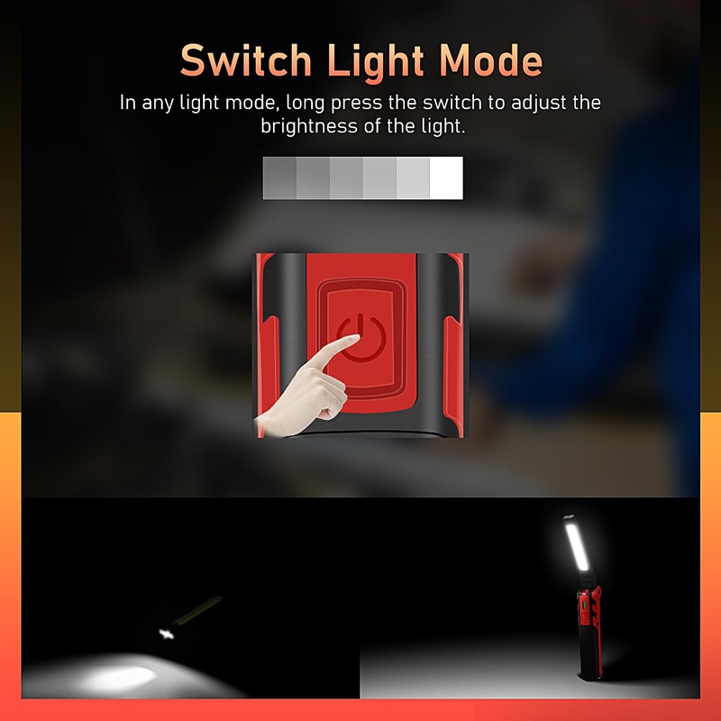 WINDFIRE LED Work Light, Rechargeable Magnetic Work Light Handheld Flashlight,