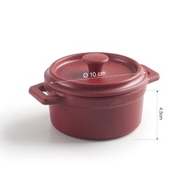 Lacor - 63396 Mini Pot with Lid Melamine Dishwasher Safe BPA Free Diameter 10 cm 210 ml Red