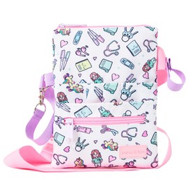 Nurse Is Love Women's Bum Bag - Belt Bag Work for Nurses | Bag Organiser Multi Compartment Ideal for Bandage Scissors, Pupil Light & Care Accessories, White Unicorns, Modern