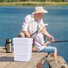 5 Gallon Square Bucket Pail with Lid, White Square Food