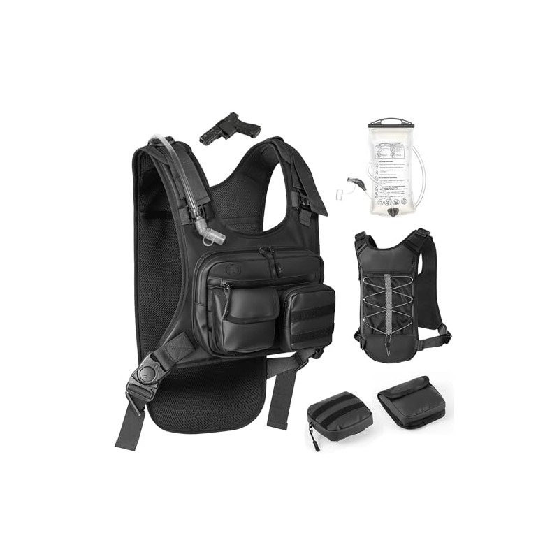 MoKo Lauf Trinkweste mit 2L Trinkblase, Leichter Hydration Vest Brusttasche
