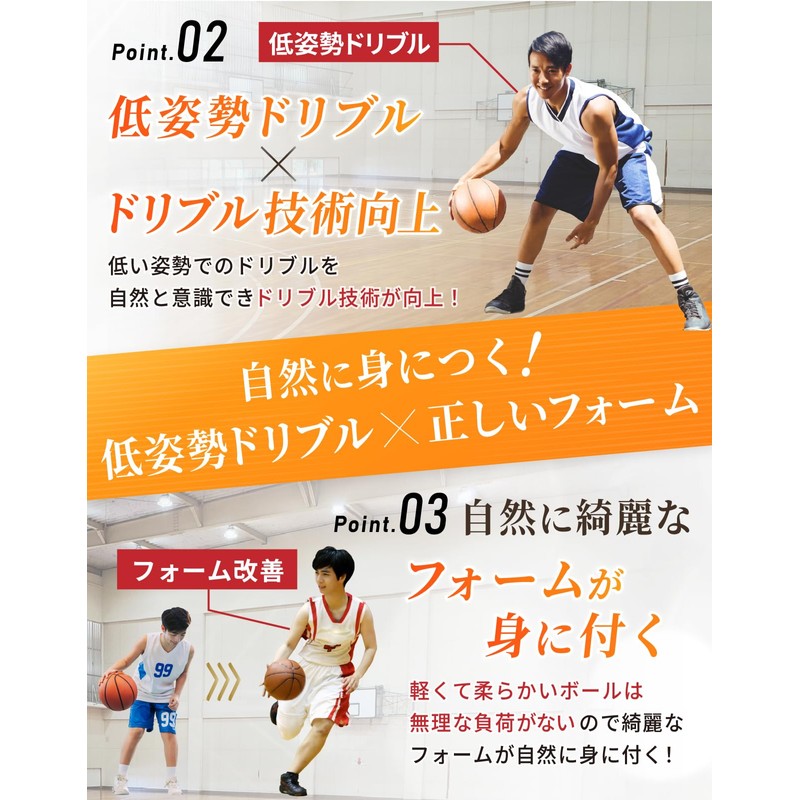 【静音バスケットボール】 室内でも響きにくい！ 音が気にならない安心設計｜ 子供 初心者 中高生 ドリブル練習 サイレント SILENT スポンジ