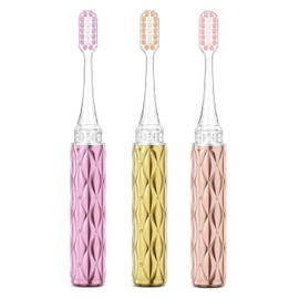SUREE - cepillo para polvo de dientes portátil de viaje con funda, diseño de lápiz labial, cerdas extra suaves, almacenamiento desmontable, compacto para bolso, oficina y uso sobre la marcha, paquete