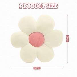 MoYouno Flower Pillows 2 pack,Daisy Flower Shaped Throw Pillows,Flower Floor Pillows Seat Cushion,Flower Shaped Seating Cushion,Cute Room Decor & Plush Pillow (Pink & White)