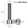 Offgridtec M8 x 60 mm Allen Screws with Cylinder Head,