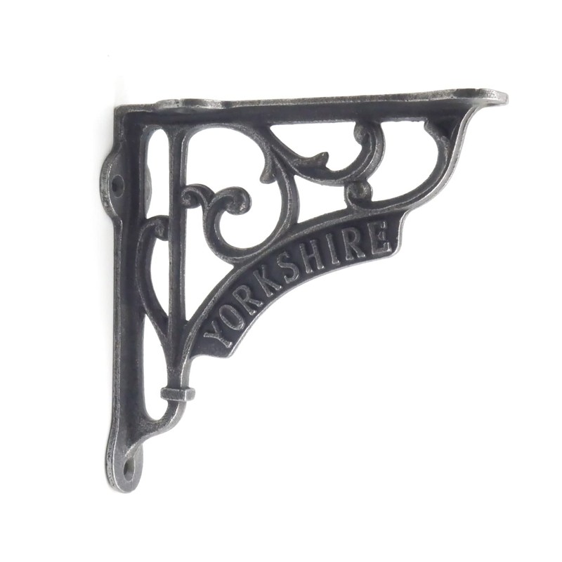 Victorian Style Yorkshire Shelf Brackets Antique Cast Iron - Pair