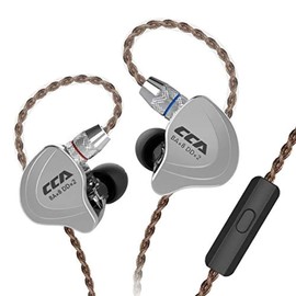 HiFi 4BA 1DD Cinco controladores híbridos en los oídos, monitores CCA C10 de alta resolución en los oídos/audífonos/auriculares con cable desmontable chapado en oro de 2 pines de 0,75 mm, (negro con