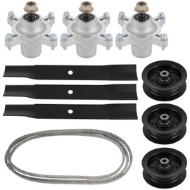ACEBRI Deck Rebuild Kit Mower Deck Part Rebuild Kit for TIME Cutter Z Z5000 74370 74372 74373 74374 for Time Cutter SS5000 and SS5060 1 Drive Belt 3 Mower Blades 3 Idler Pulleys 3 Spindle Assembly