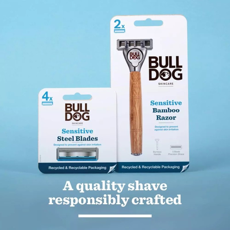 Bulldog Bamboo Razor Blade Cartridge Pack of 4 for Sensitive
