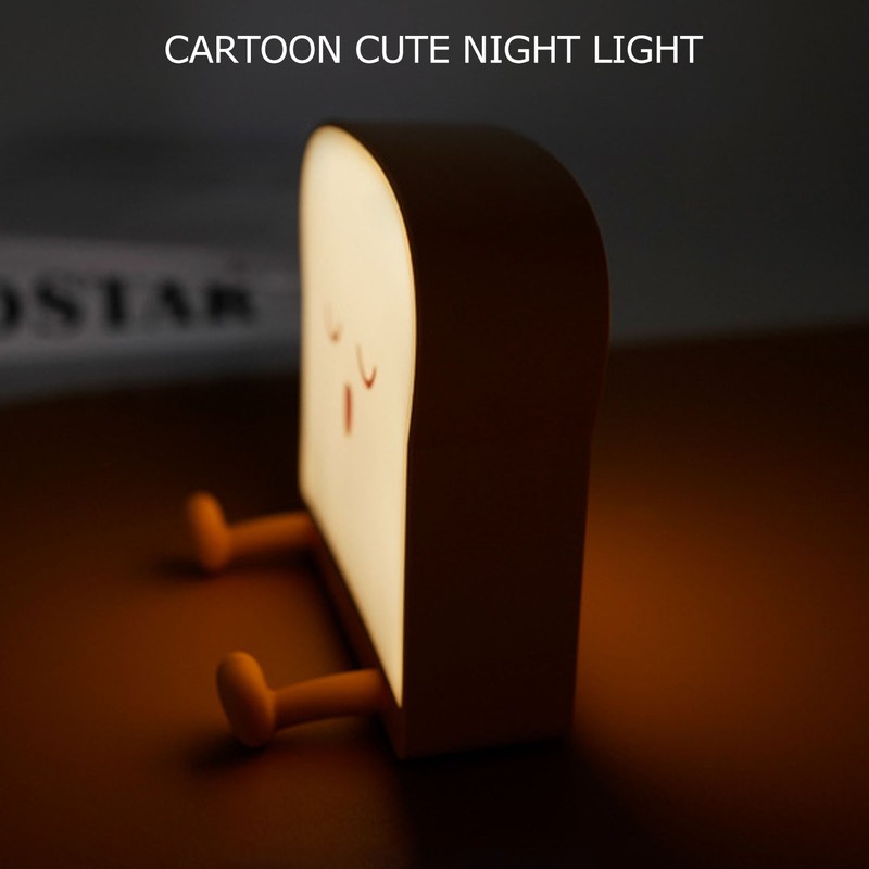 Bread Night Light with USB Charging and Timer Cute Bedroom
