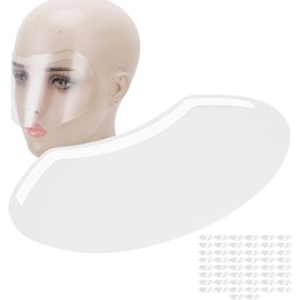 Protector de Ojos Desechable de Plástico, 50Pcs Viseras Faciales Desechables, Visor de Pestañas para la Cara, Viseras Protectoras de Ducha Transparentes para Delineador de Ojos Tatuaje de Cejas