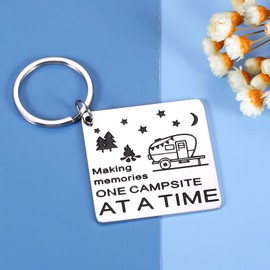 RV Decor Camping Camper Accessories Gift for Travel Trailers Inside Retirement Gifts for Women Men Coworkers Colleagues Motorhome Decorations Happy Camper Keychain for RV Owner Campers Glamping